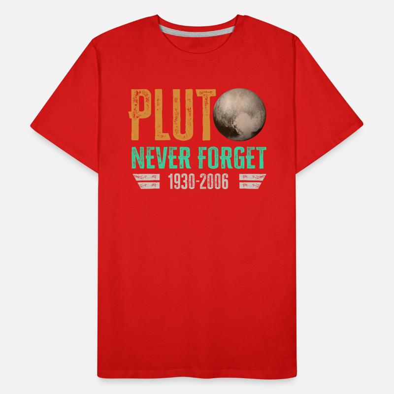 Never Forget Pluto Design Retro Style Funny Space Men's Premium Organic T-Shirt