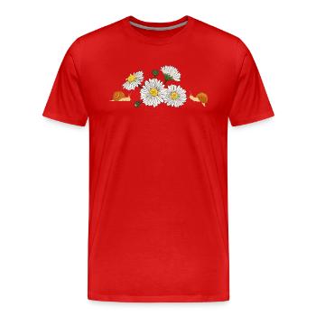 Marguerites Daisy Summer Daisies Flower Garden - Men's Premium Organic T-Shirt - red - Front - Damien (186cm)