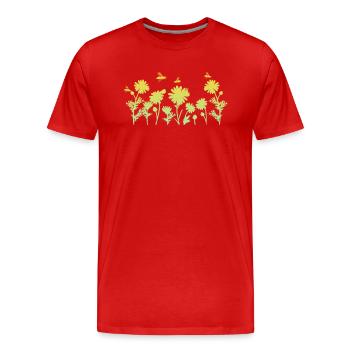 Marguerites Daisy Summer Daisies Flower Garden - Men's Premium Organic T-Shirt - red - Front - Damien (186cm)