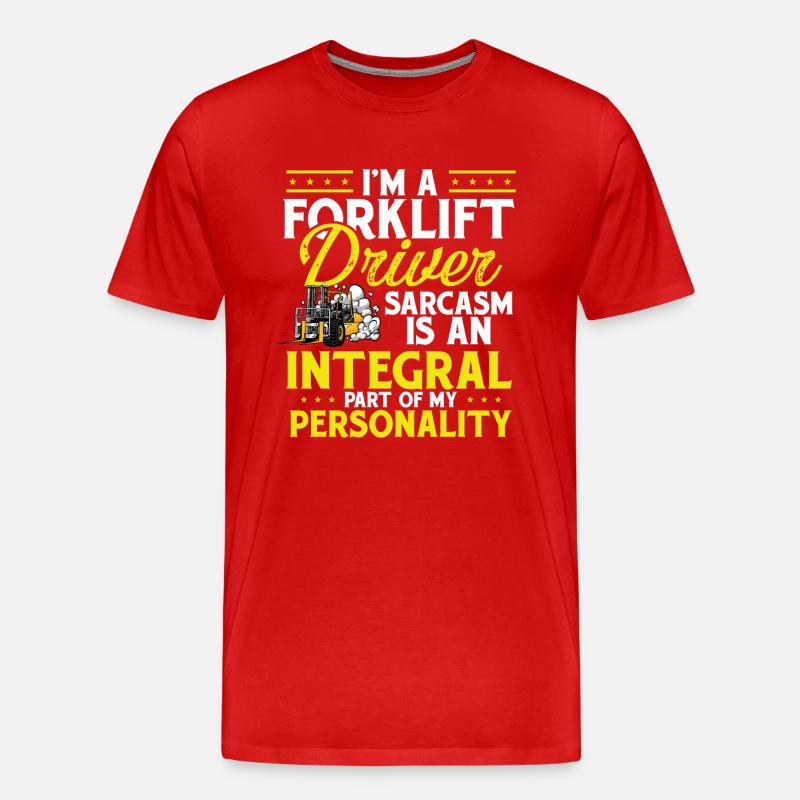 Gabelstaplerfahrer - Männer Premium Bio T-Shirt - Rot