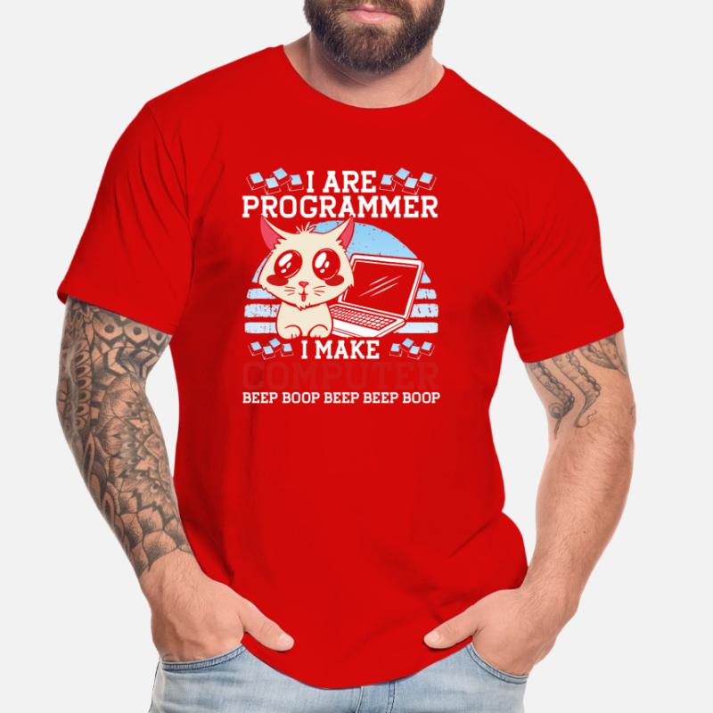 Je suis programmeur Funny Cat Coder Computer Kitty T-shirt bio Premium Homme