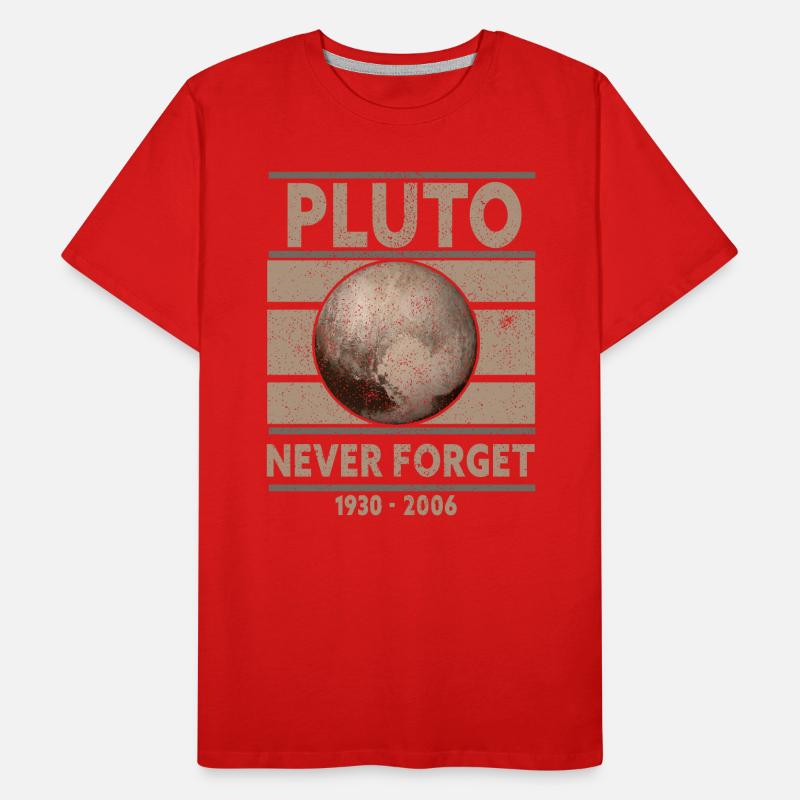Never Forget Pluto Design Retro Style Funny Space Men's Premium Organic T-Shirt