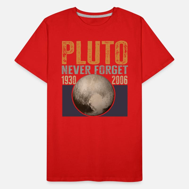 Never Forget Pluto Design Retro Style Funny Space Men's Premium Organic T-Shirt