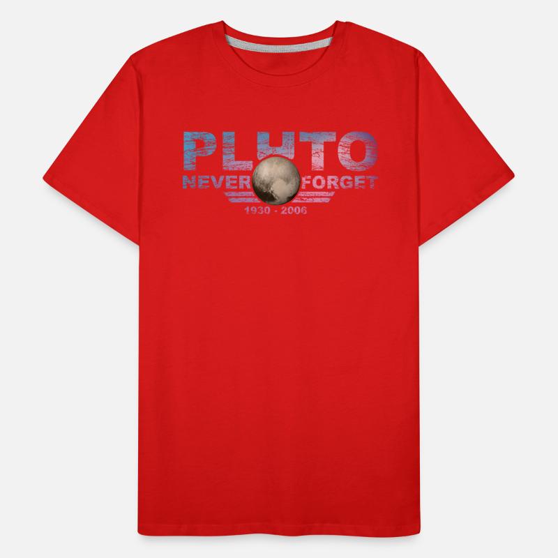 Never Forget Pluto Design Retro Style Funny Space Men's Premium Organic T-Shirt