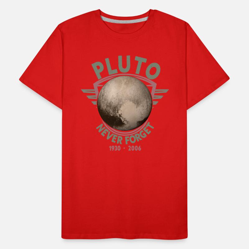 Never Forget Pluto Design Retro Style Funny Space Men's Premium Organic T-Shirt