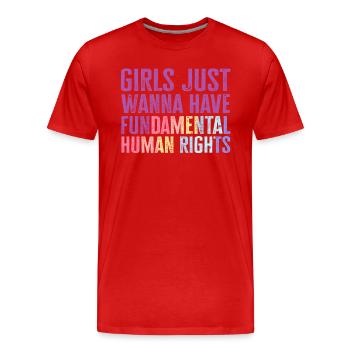 Girls Just Wanna Have Fundamental Human Rights - Männer Premium Bio T-Shirt - Rot - Vorne - Damien (186cm)