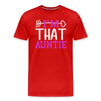 Je suis cette tante - T-shirt bio Premium Homme - rouge - Devant - Damien (186cm)