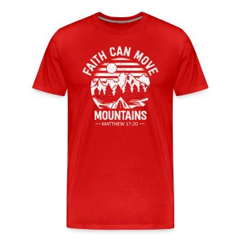 Christian Faith Can Move Mountains Jesus Christ - Männer Premium Bio T-Shirt - Rot - Vorne - Damien (186cm)