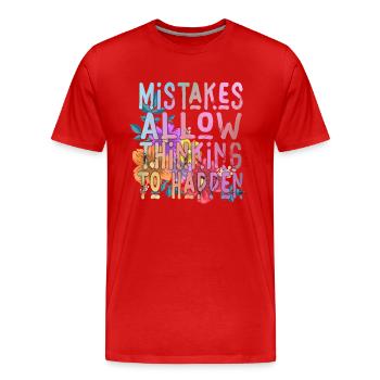 Mistakes Allow Thinking To Happen School Math - Men's Premium Organic T-Shirt - red - Front - Damien (186cm)