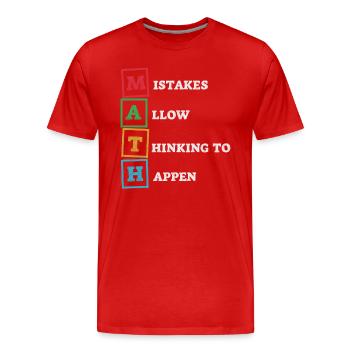Mistakes Allow Thinking To Happen School Math - Men's Premium Organic T-Shirt - red - Front - Damien (186cm)