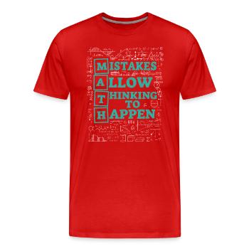 Mistakes Allow Thinking To Happen School Math - Men's Premium Organic T-Shirt - red - Front - Damien (186cm)