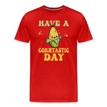 Passez une journée cornastique - T-shirt bio Premium Homme - rouge - Devant - Damien (186cm)