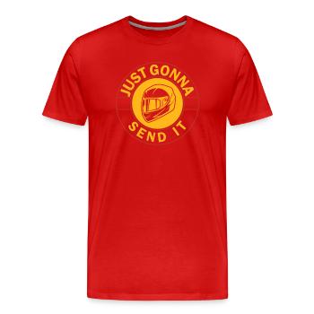 Je vais juste lui envoyer le drapeau américain Motocross - T-shirt bio Premium Homme - rouge - Devant - Damien (186cm)