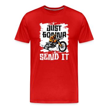 Je vais juste lui envoyer le drapeau américain Motocross - T-shirt bio Premium Homme - rouge - Devant - Damien (186cm)
