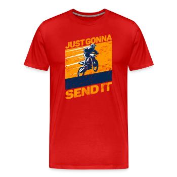 Je vais juste lui envoyer le drapeau américain Motocross - T-shirt bio Premium Homme - rouge - Devant - Damien (186cm)