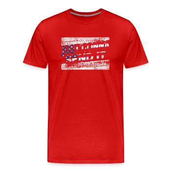 Je vais juste lui envoyer le drapeau américain Motocross - T-shirt bio Premium Homme - rouge - Devant - Damien (186cm)