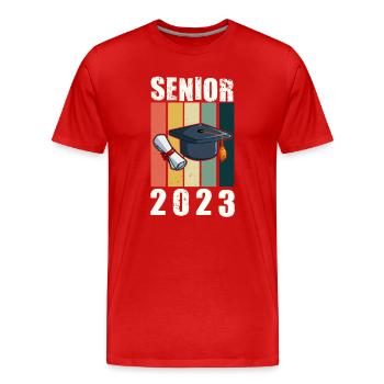 Senior 2023 Dabbing Dab of 2023 Seniors Graduation - Men's Premium Organic T-Shirt - red - Front - Damien (186cm)