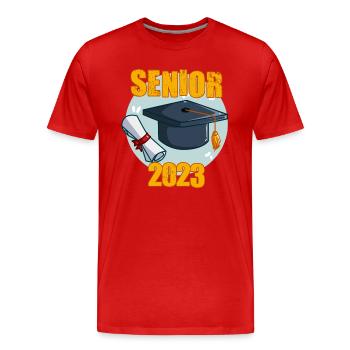 Senior 2023 Dabbing Dab of 2023 Seniors Graduation - Men's Premium Organic T-Shirt - red - Front - Damien (186cm)