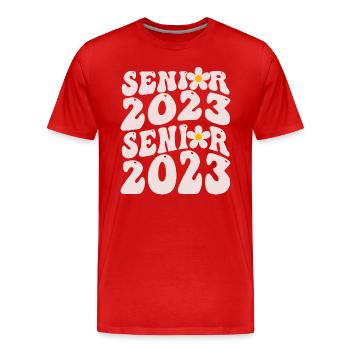 Senior 2023 - Men's Premium Organic T-Shirt - red - Front - Damien (186cm)
