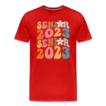Senior 2023 - Men's Premium Organic T-Shirt - red - Front - Damien (186cm)