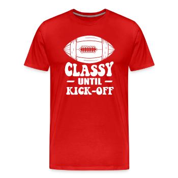 Chic jusqu’au coup d’envoi du match de football américain - T-shirt bio Premium Homme - rouge - Devant - Damien (186cm)