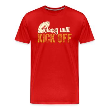 Chic jusqu’au coup d’envoi du match de football américain - T-shirt bio Premium Homme - rouge - Devant - Damien (186cm)