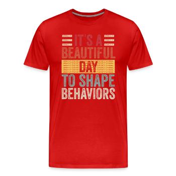Beautiful Day Behavioral Shape Behaviors - Men's Premium Organic T-Shirt - red - Front - Damien (186cm)