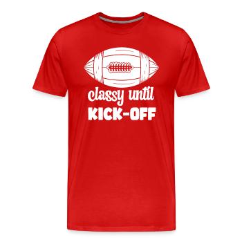 Chic jusqu’au coup d’envoi du match de football américain - T-shirt bio Premium Homme - rouge - Devant - Damien (186cm)