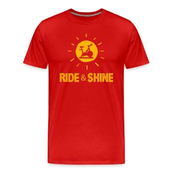 Ride And Shine - Männer Premium Bio T-Shirt - Rot - Vorne - Damien (186cm)