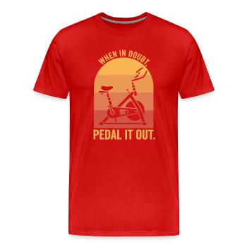 Quand il doute pédalez-le - T-shirt bio Premium Homme - rouge - Devant - Damien (186cm)