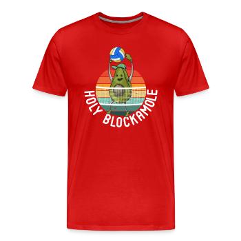 Holy Blockamole Volleyball Avocat - T-shirt bio Premium Homme - rouge - Devant - Damien (186cm)