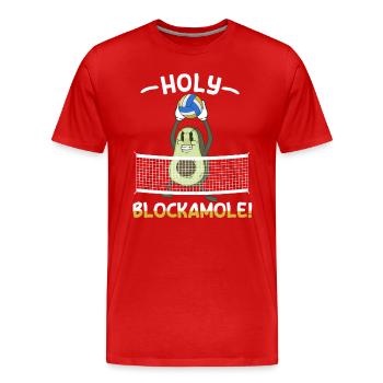 Holy Blockamole Volleyball Avocat - T-shirt bio Premium Homme - rouge - Devant - Damien (186cm)