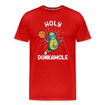 Holy Dunkamole Basketball Streetball Avocado - Men's Premium Organic T-Shirt - red - Front - Damien (186cm)