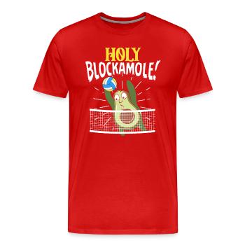 Holy Blockamole Volleyball Avocat - T-shirt bio Premium Homme - rouge - Devant - Damien (186cm)