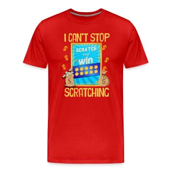 I Can't Stop Scratching - Men's Premium Organic T-Shirt - red - Front - Damien (186cm)