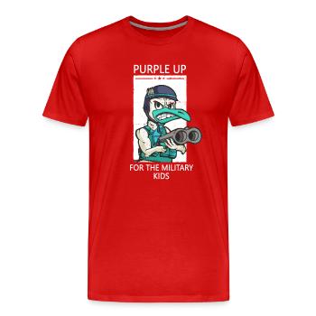 Purple Up Military Strong Child Kids Support - T-shirt bio Premium Homme - rouge - Devant - Damien (186cm)