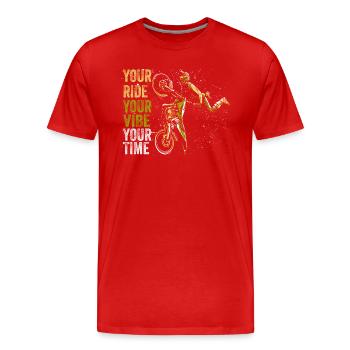 Your Ride Your Vibe Your Time Motocross - Männer Premium Bio T-Shirt - Rot - Vorne - Damien (186cm)