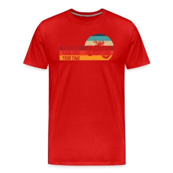 Your Ride Your Vibe Your Time - T-shirt bio Premium Homme - rouge - Devant - Damien (186cm)