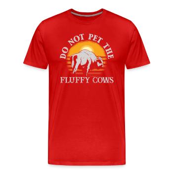 Ne caressez pas les vaches moelleuses - T-shirt bio Premium Homme - rouge - Devant - Damien (186cm)