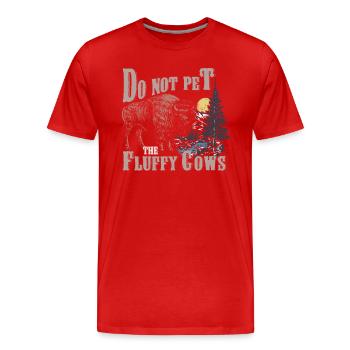 Ne caressez pas les vaches moelleuses - T-shirt bio Premium Homme - rouge - Devant - Damien (186cm)