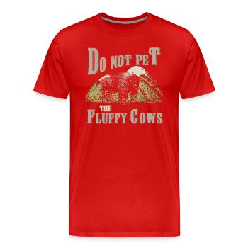 Ne caressez pas les vaches moelleuses - T-shirt bio Premium Homme - rouge - Devant - Damien (186cm)
