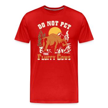 Ne caressez pas les vaches moelleuses - T-shirt bio Premium Homme - rouge - Devant - Damien (186cm)