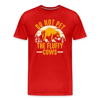 Ne caressez pas les vaches moelleuses - T-shirt bio Premium Homme - rouge - Devant - Damien (186cm)
