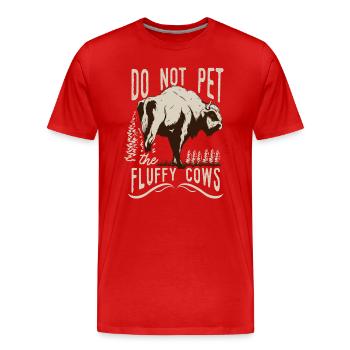 Ne caressez pas les vaches moelleuses - T-shirt bio Premium Homme - rouge - Devant - Damien (186cm)