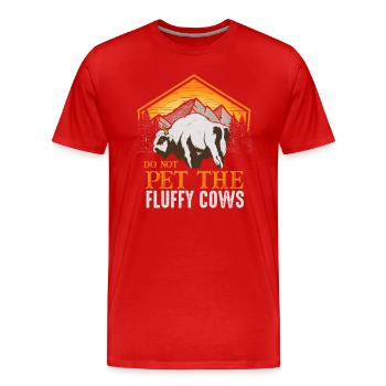 Ne caressez pas les vaches moelleuses - T-shirt bio Premium Homme - rouge - Devant - Damien (186cm)