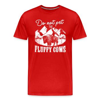 Ne caressez pas les vaches moelleuses - T-shirt bio Premium Homme - rouge - Devant - Damien (186cm)