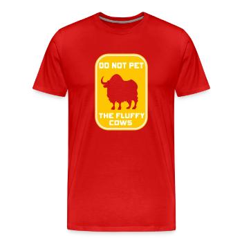 Ne caressez pas les vaches moelleuses - T-shirt bio Premium Homme - rouge - Devant - Damien (186cm)