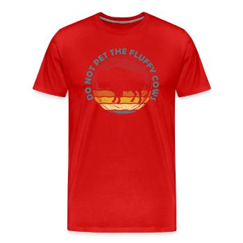 Ne caressez pas les vaches moelleuses - T-shirt bio Premium Homme - rouge - Devant - Damien (186cm)