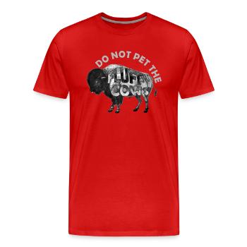 Streicheln Sie nicht die flauschigen Kühe - Männer Premium Bio T-Shirt - Rot - Vorne - Damien (186cm)