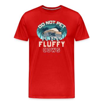 Ne caressez pas les vaches moelleuses - T-shirt bio Premium Homme - rouge - Devant - Damien (186cm)